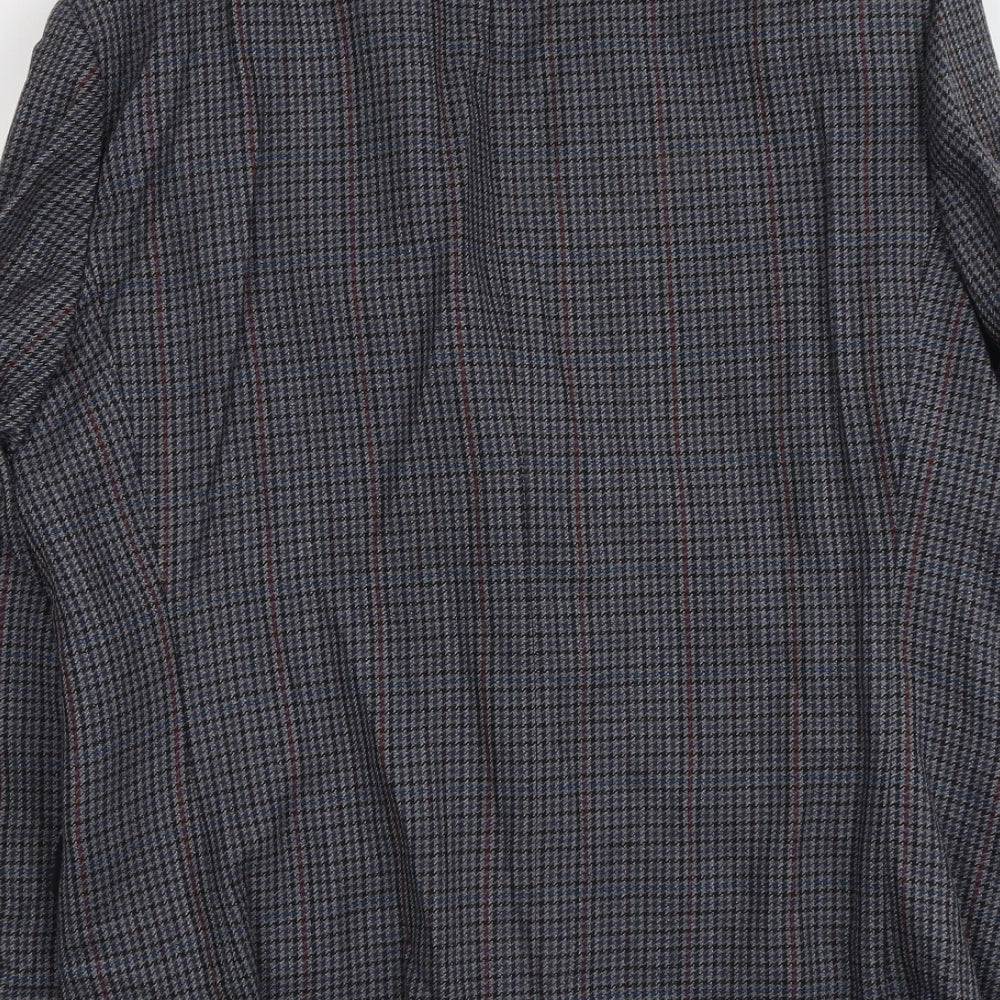 C&A Mens Blue Geometric Wool Jacket Blazer Size M Regular