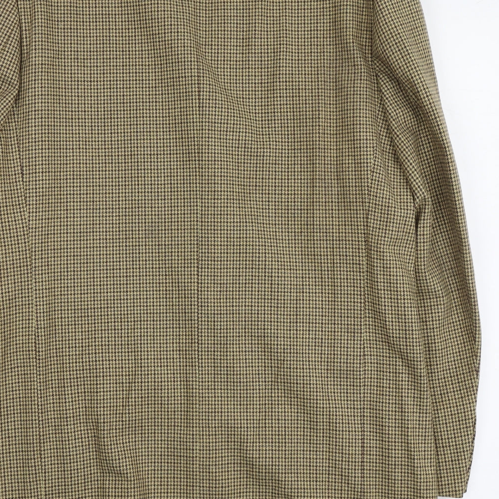 Pierro Cini Mens Beige Geometric Polyester Jacket Blazer Size L Regular
