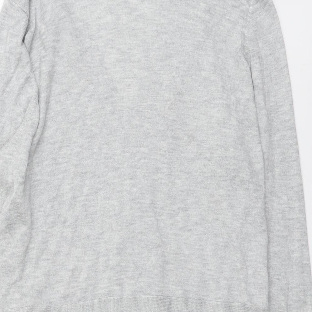 Marks & Spencer Womens Grey V-Neck Polyamide Cardigan Jumper Size 14