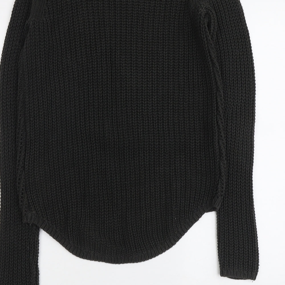 H&M Womens Green Round Neck Cotton Pullover Jumper Size S