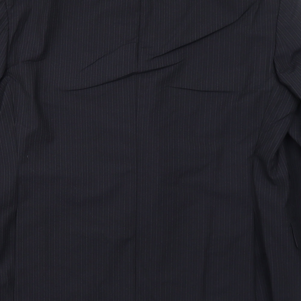 Suithouse Mens Black Striped Wool Jacket Suit Jacket Size 38 Regular