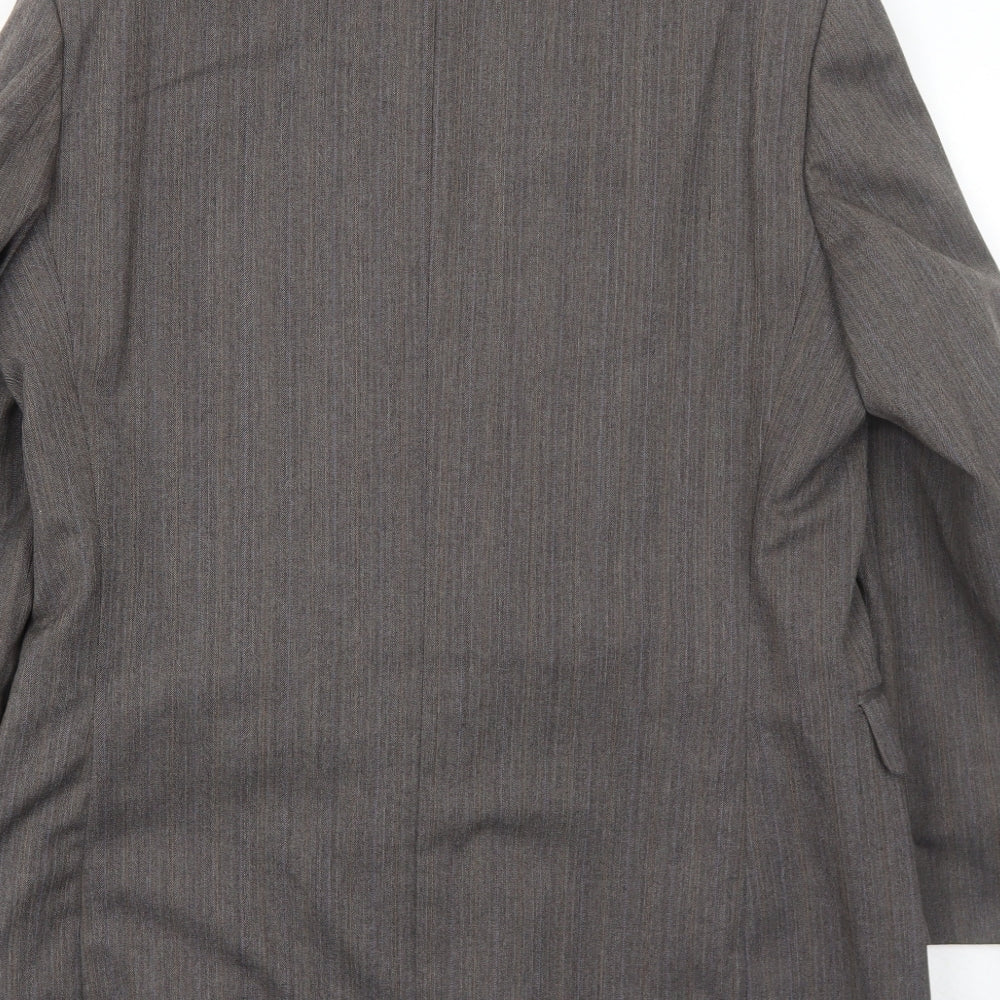 Marks & Spencer Mens Grey Striped Polyester Jacket Suit Jacket Size 40 Regular