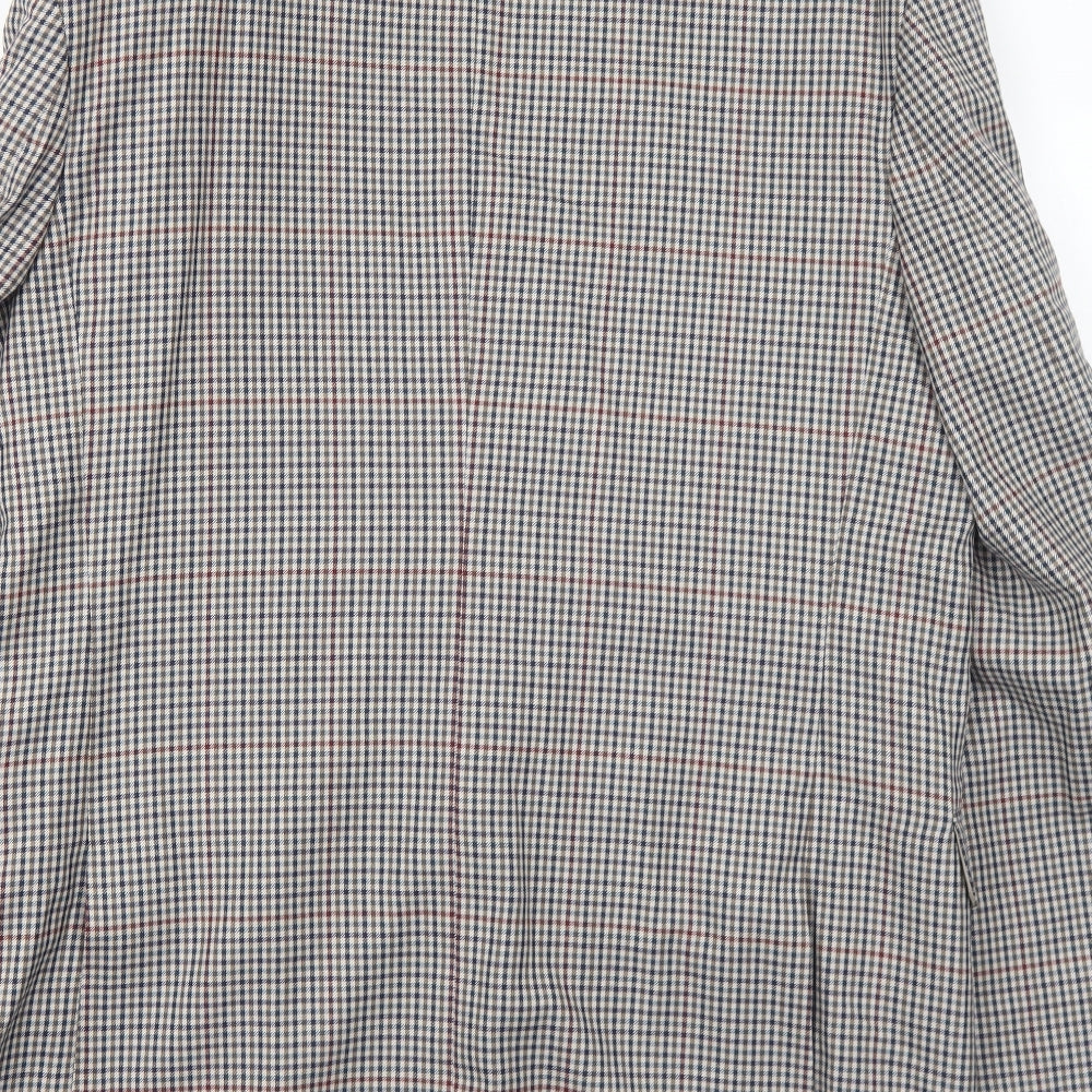 Berkertex Mens Grey Geometric Wool Jacket Suit Jacket Size 42 Regular