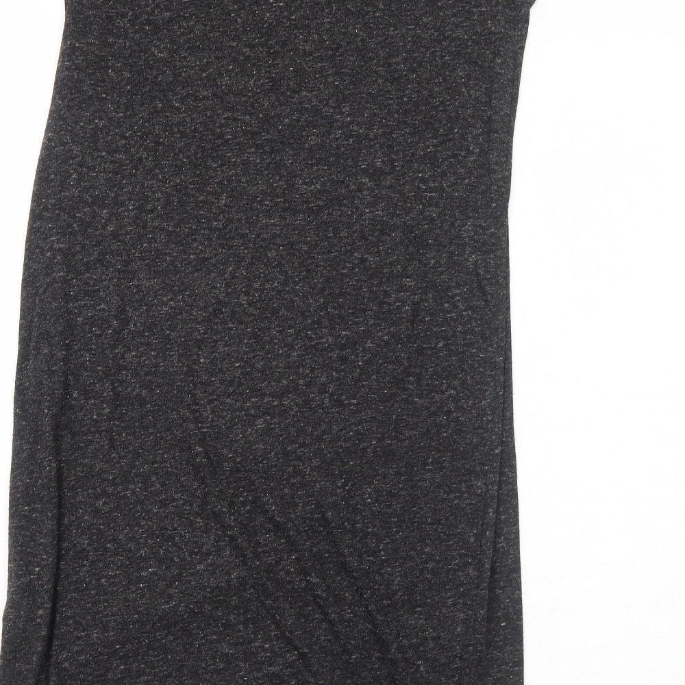 H&M Womens Grey Polyester T-Shirt Dress Size XS Round Neck Pullover