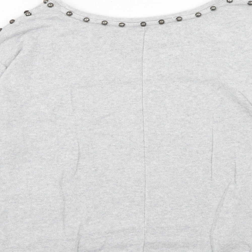 Jennifer Lopez Womens Grey Cotton Pullover Sweatshirt Size M Pullover