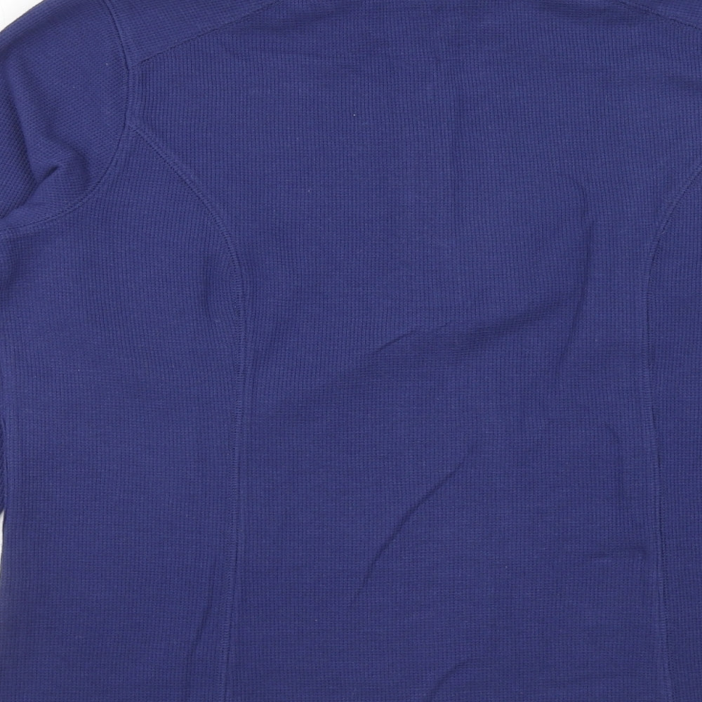 D&Co. Womens Blue Cotton Pullover Sweatshirt Size M Zip