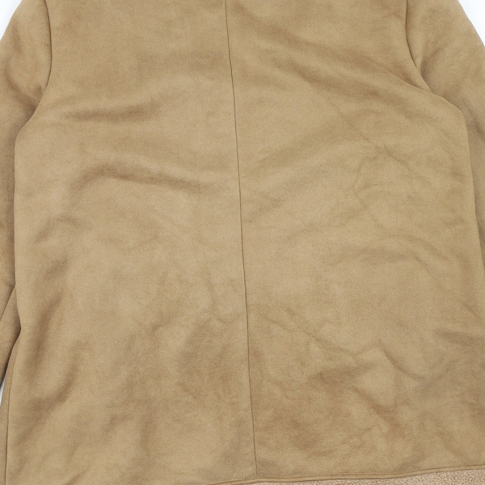 In the Style Womens Brown Overcoat Coat Size 10 Button