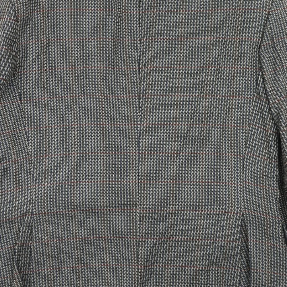 Burton Mens Grey Geometric Wool Jacket Suit Jacket Size 42 Regular