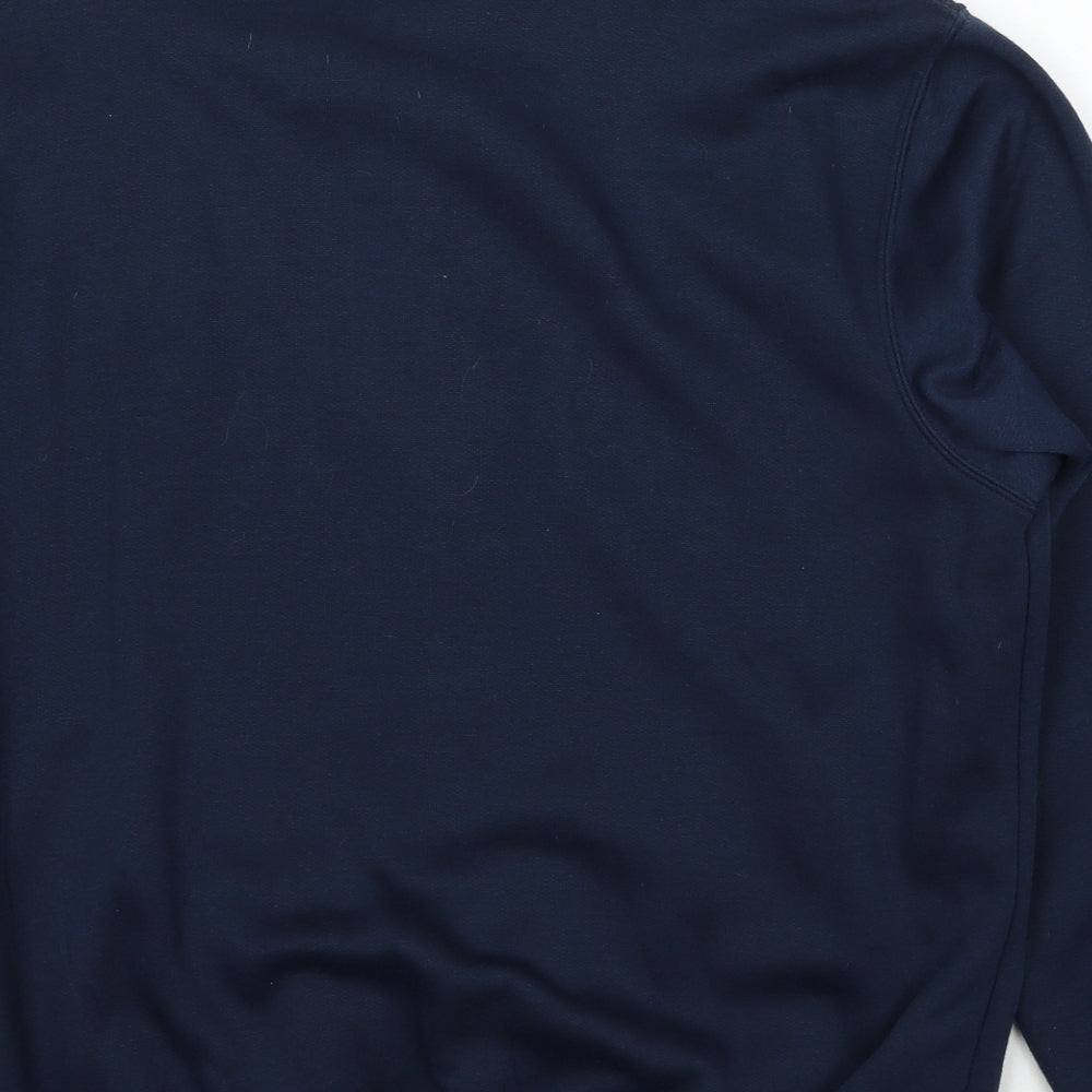 Damart Womens Blue Polyester Pullover Sweatshirt Size 12 Button - Size 12-14