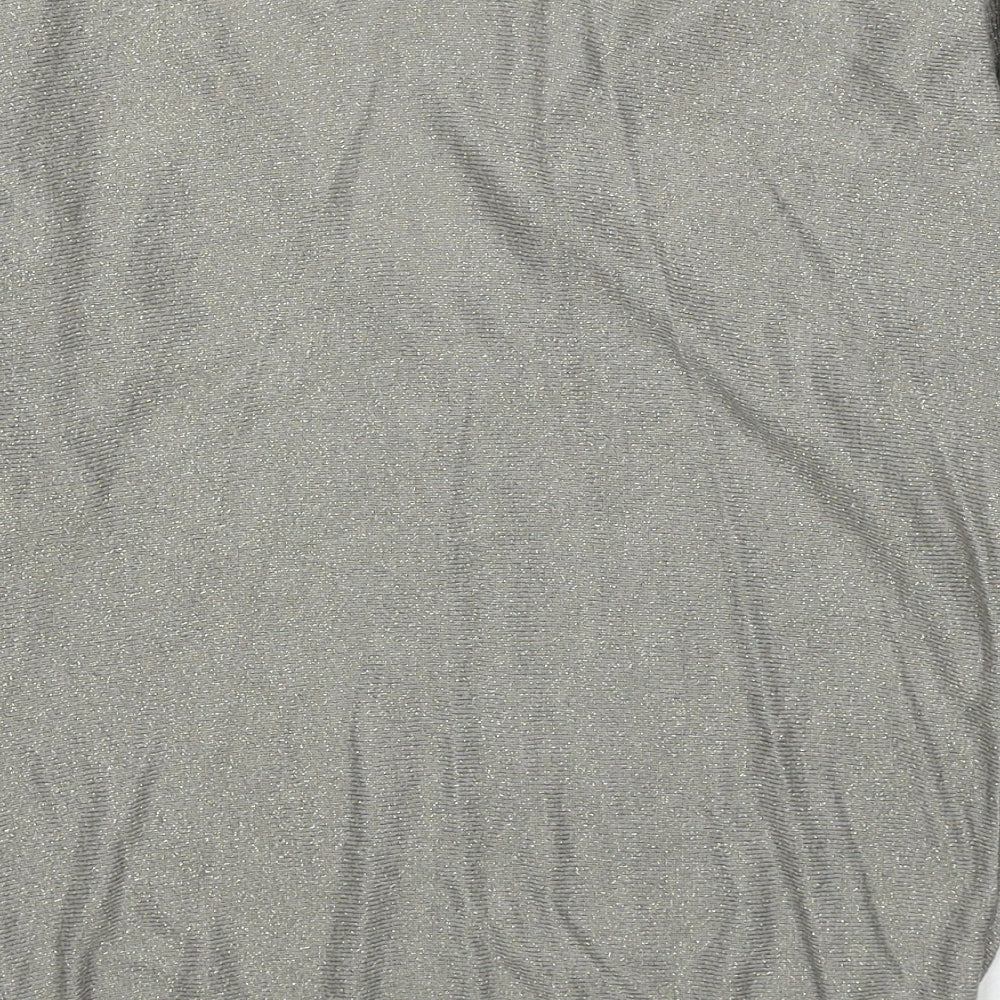 Topshop Womens Grey V-Neck Viscose Pullover Jumper Size 10