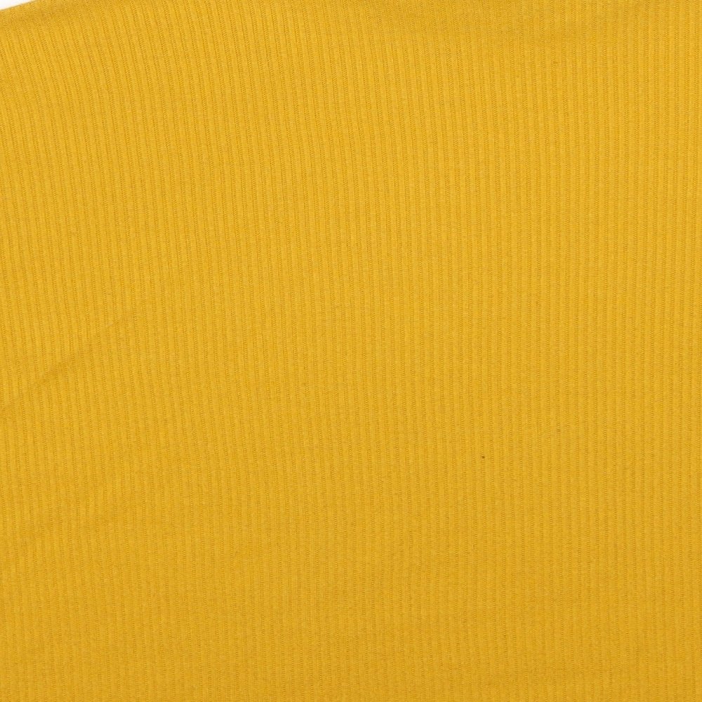 Divided by H&M Womens Yellow Mock Neck Polyester Pullover Jumper Size S