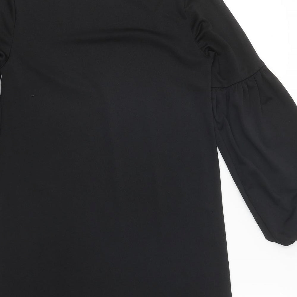New Look Womens Black Polyester Jumper Dress Size 8 Round Neck Pullover