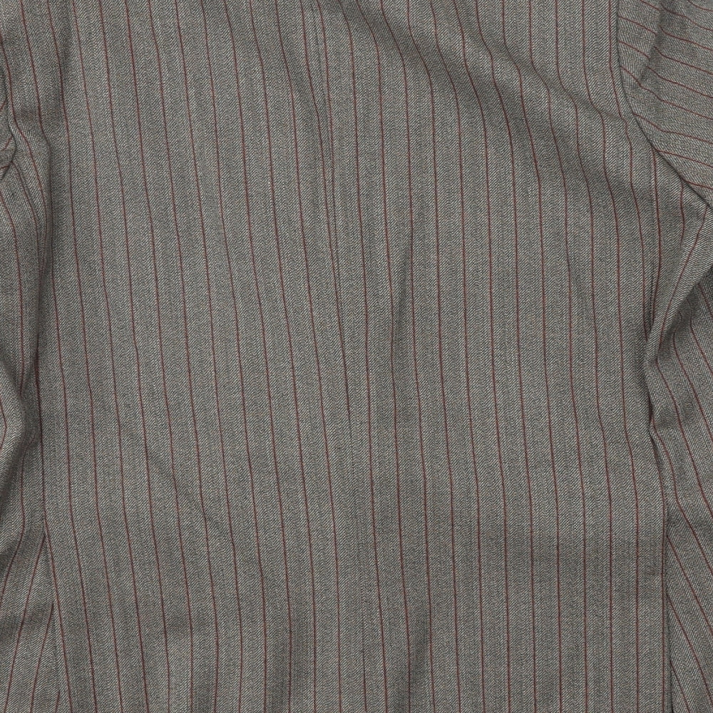 Keith Mallison Mens Grey Striped Wool Jacket Suit Jacket Size 40 Regular