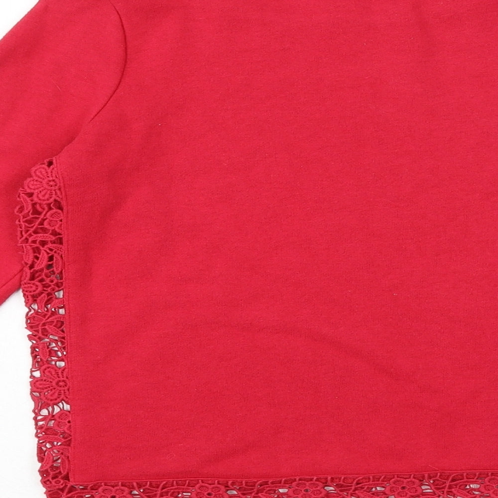 NEXT Womens Red Cotton Pullover Sweatshirt Size 6 Pullover