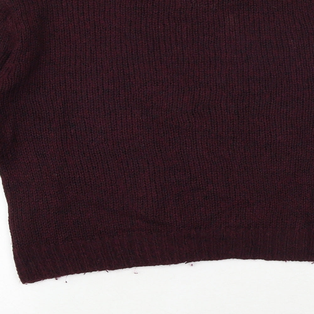 H&M Womens Purple Round Neck Polyester Pullover Jumper Size S
