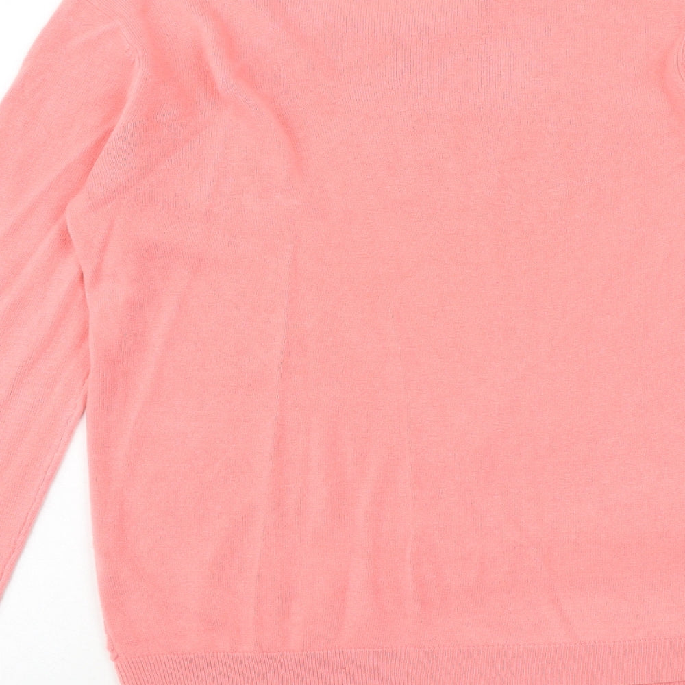 Vida Vi Womens Pink Round Neck Acrylic Pullover Jumper Size M