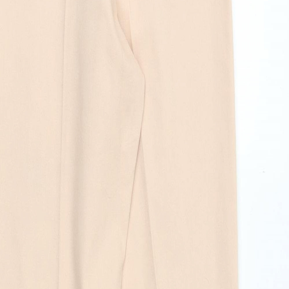 H&M Womens Pink Viscose Chino Trousers Size 8 Regular Zip