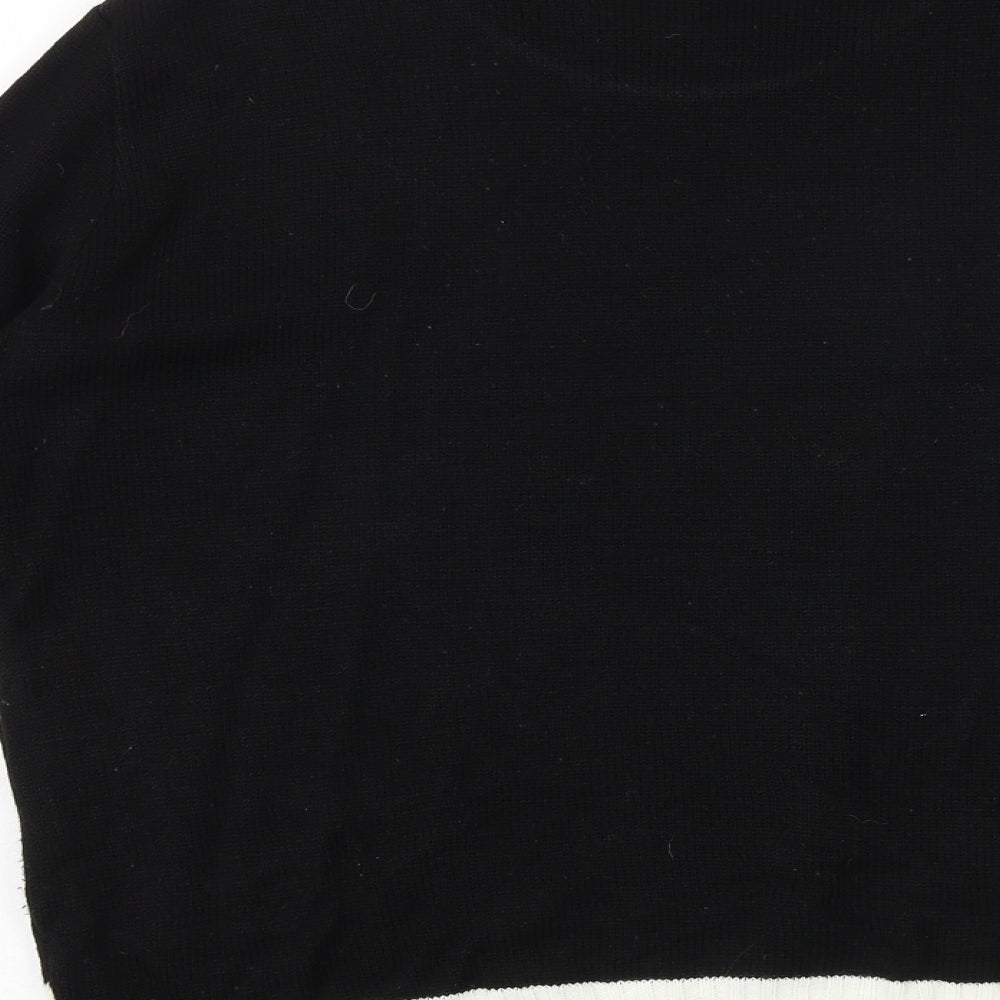 Select Womens Black Round Neck Acrylic Pullover Jumper Size M - Christmas Rudolph