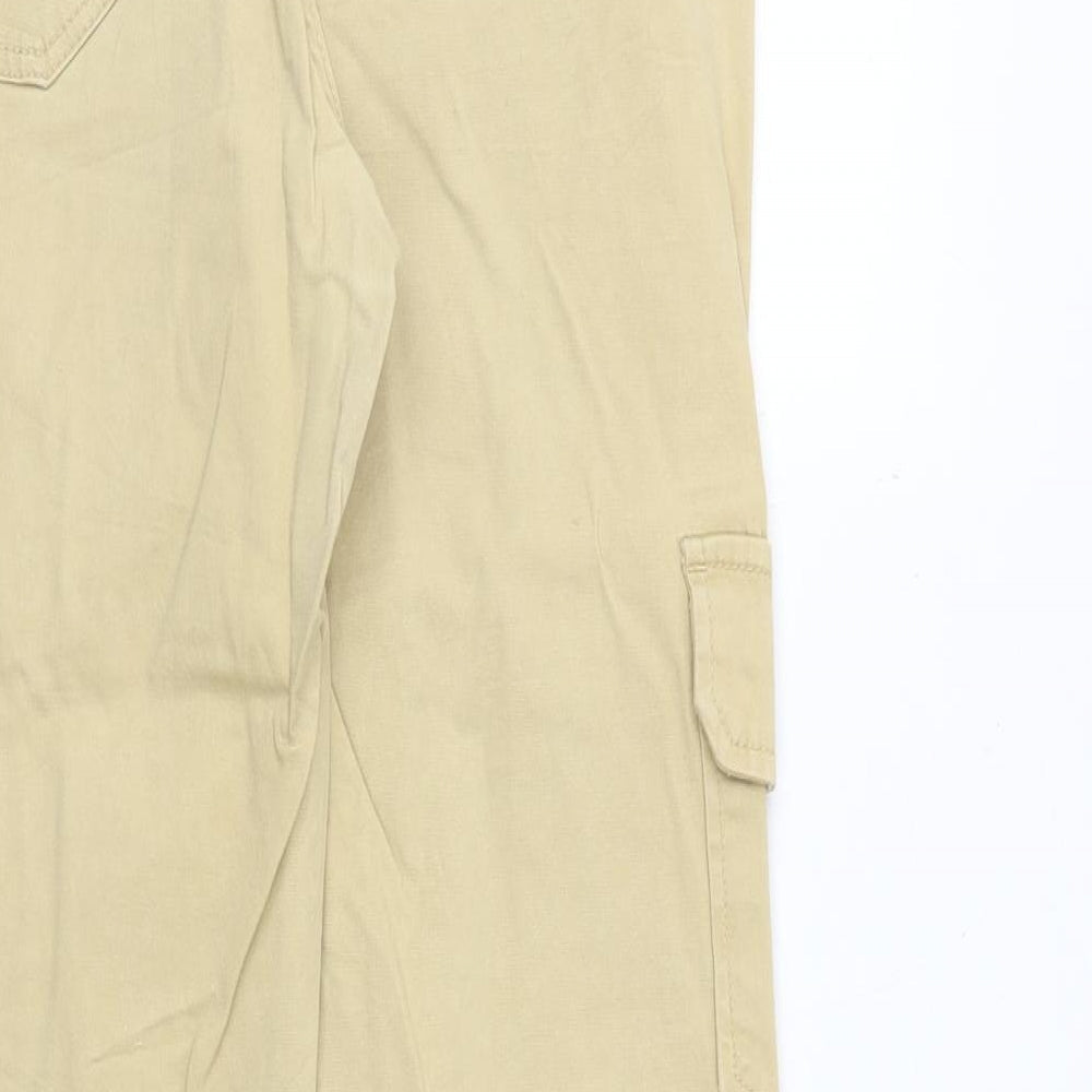Cropp Womens Beige Polyester Cargo Trousers Size L Regular Zip