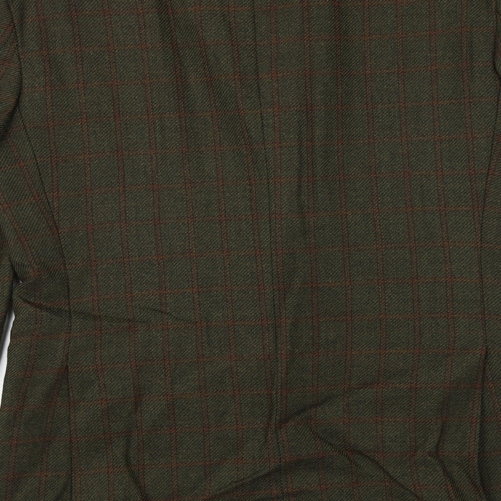 SCOTT Mens Green Check Wool Jacket Blazer Size 38 Regular