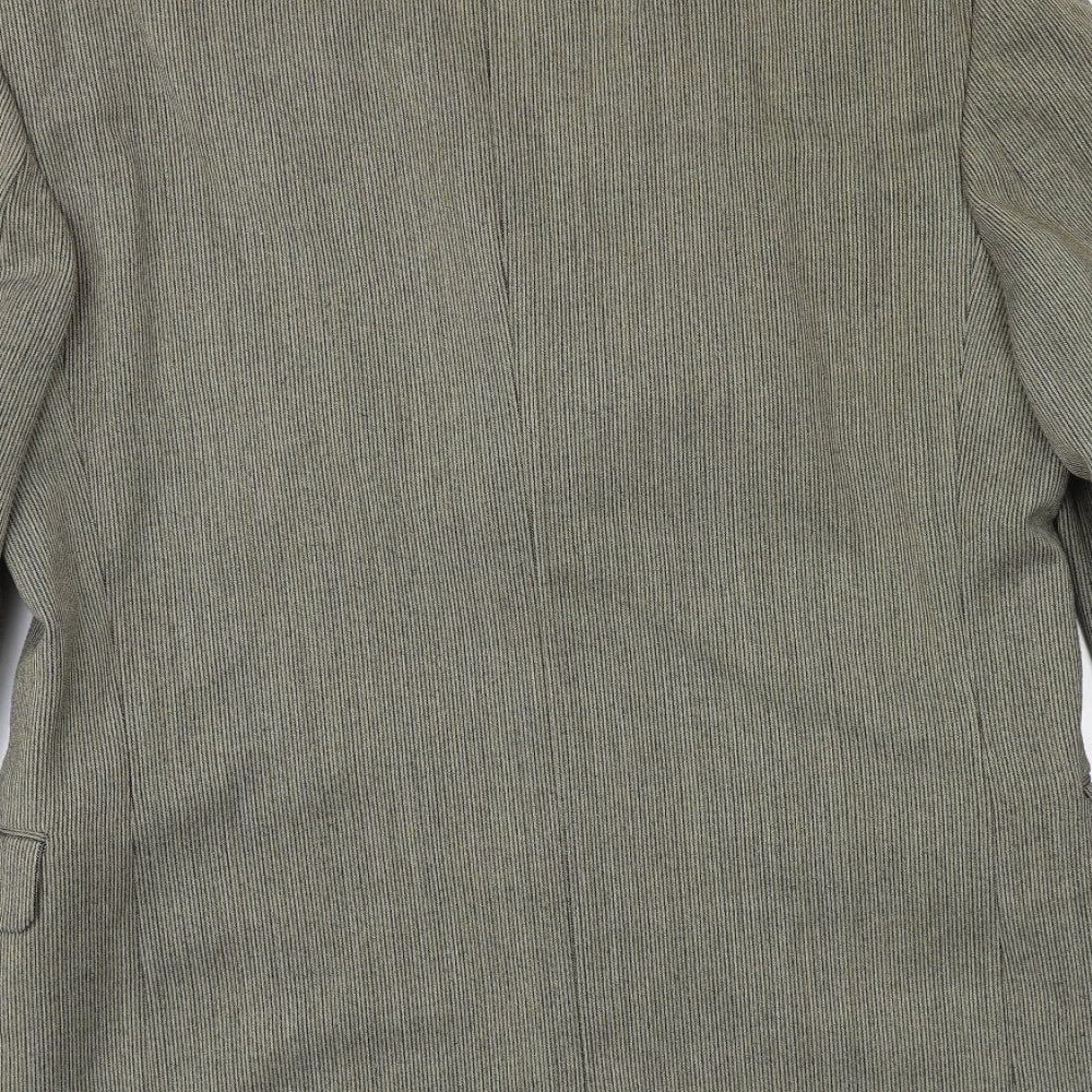 REMUS Mens Brown Striped Polyester Jacket Suit Jacket Size 38 Regular