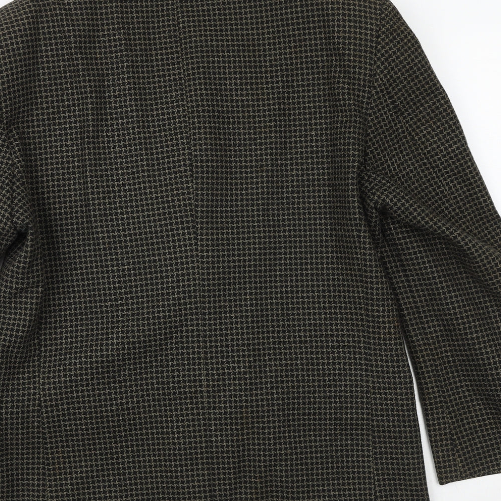 Fosters Mens Blue Geometric Wool Jacket Blazer Size 40 Regular