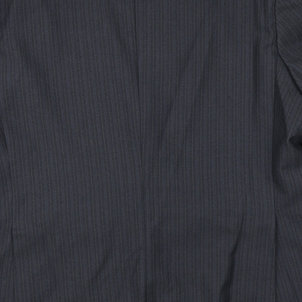 Wellington Mens Blue Striped Wool Jacket Suit Jacket Size 46 Regular