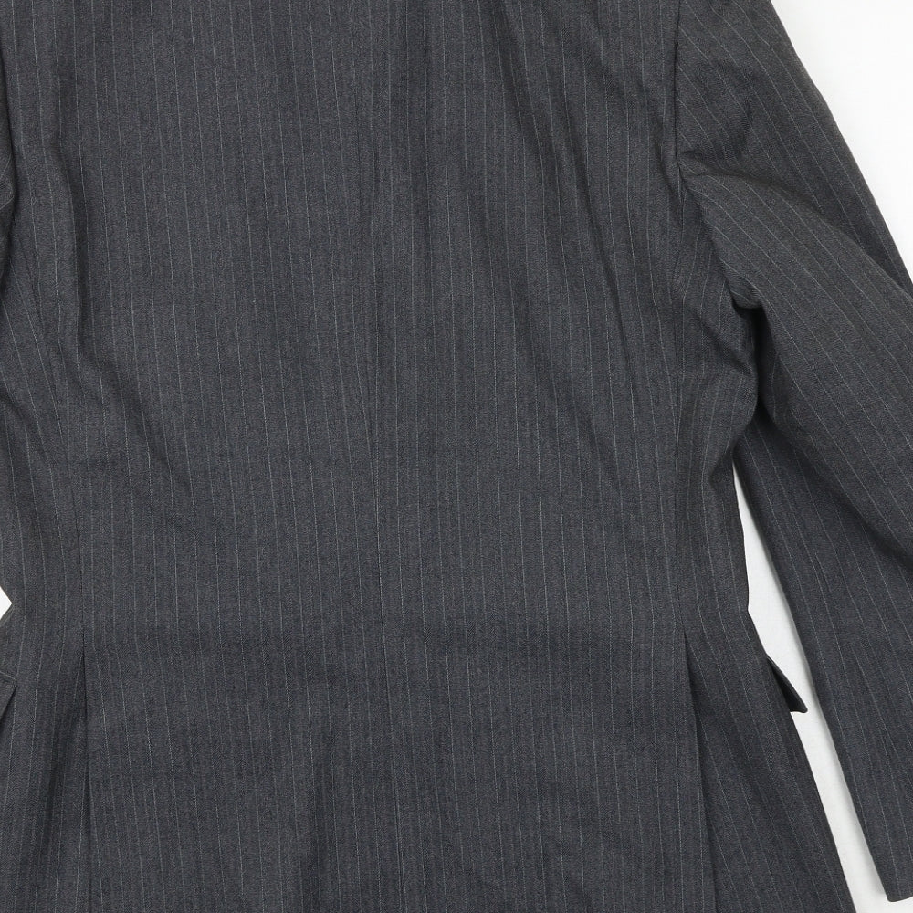 Hepworths Mens Grey Striped Wool Jacket Suit Jacket Size 40 Regular