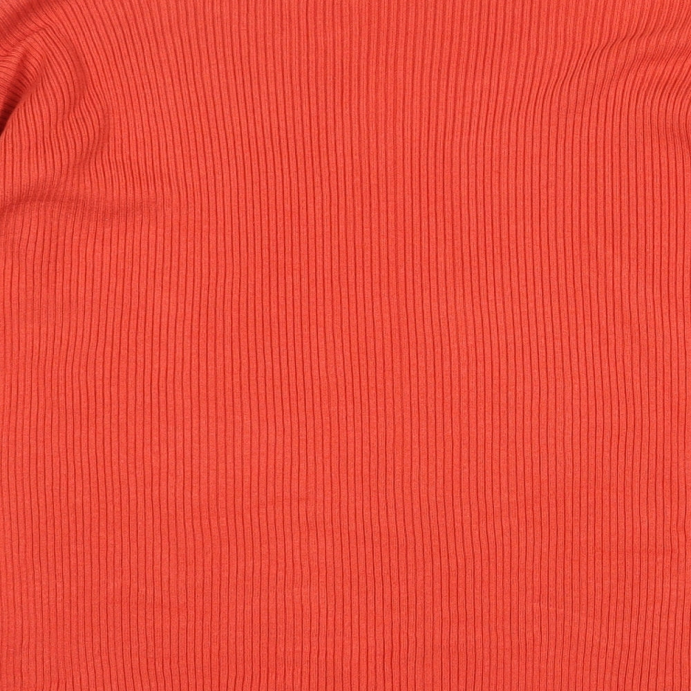 Great Plains Womens Orange V-Neck Polyamide Pullover Jumper Size 14