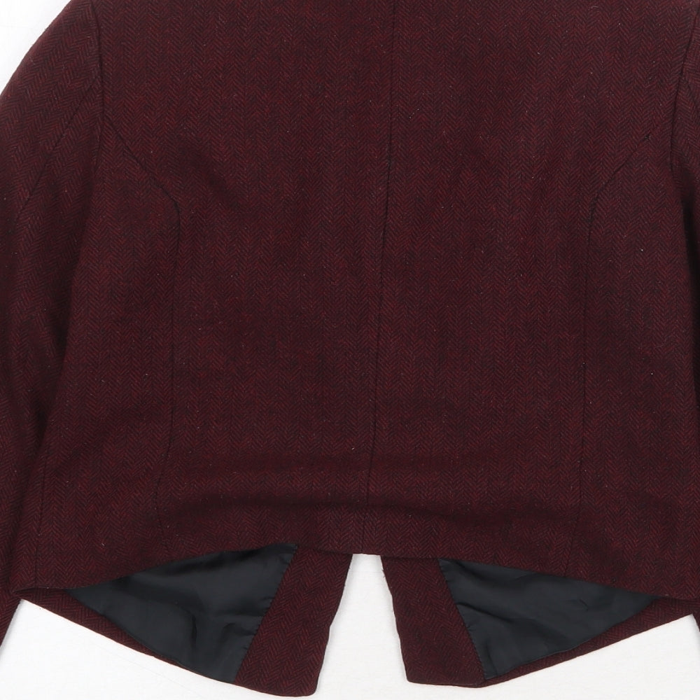 Nam & Co. Womens Red Geometric Jacket Blazer Size 10