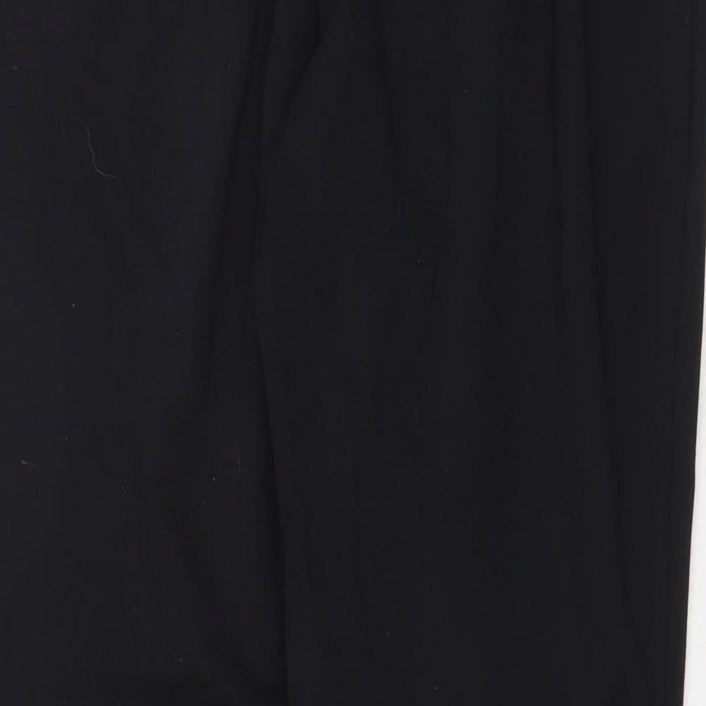 Marks & Spencer Womens Black Polyester Trousers Size 10 Regular Zip