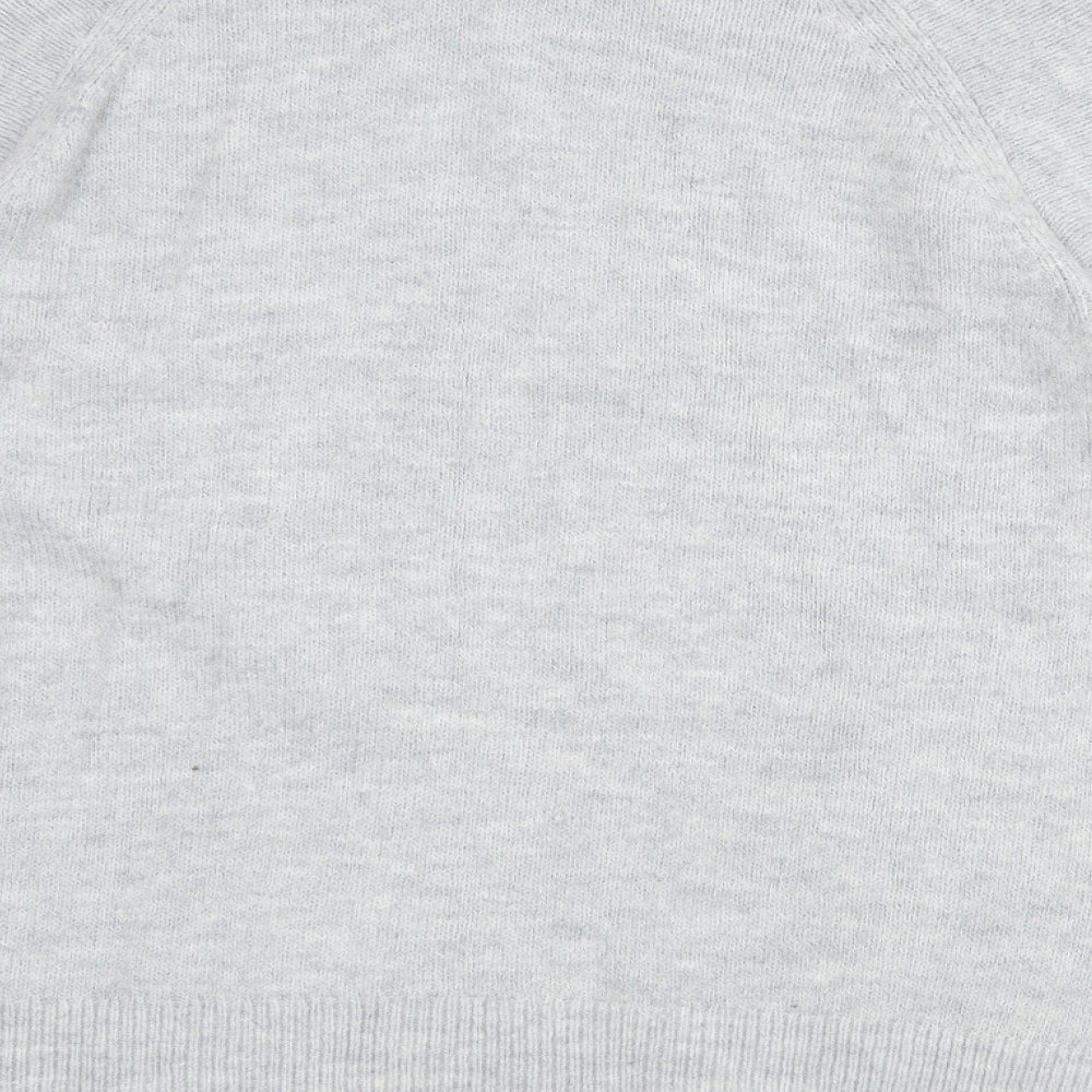H&M Womens Grey Round Neck Acrylic Pullover Jumper Size L
