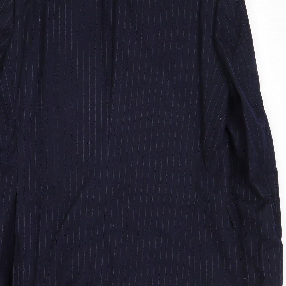 Mr Harry Mens Blue Striped Wool Jacket Suit Jacket Size 40 Regular