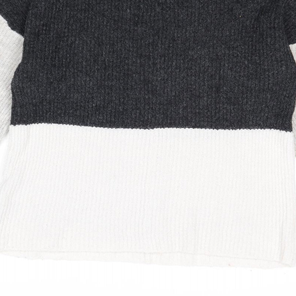 Missguided Womens Grey Round Neck Acrylic Pullover Jumper Size 8