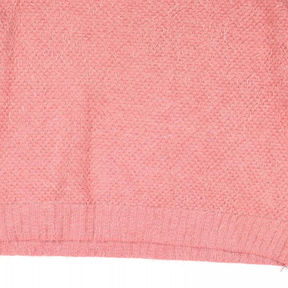 Warehouse Womens Pink Round Neck Polyamide Pullover Jumper Size 12