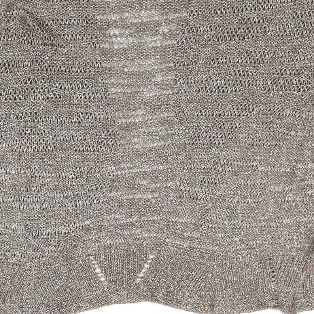 Per Una Womens Brown V-Neck Acrylic Shrug Jumper Size 14