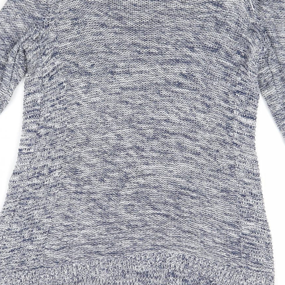 Wallis Womens Blue Round Neck Cotton Pullover Jumper Size S