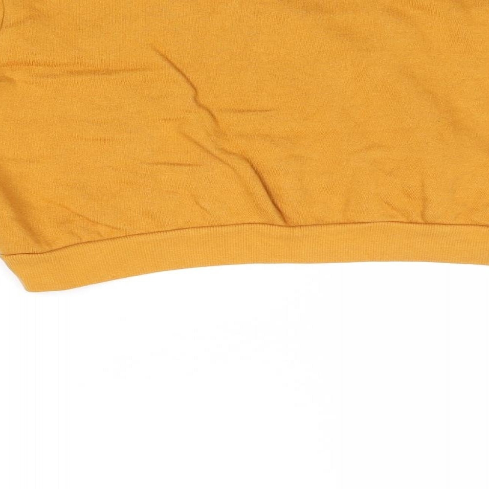 Select Womens Yellow Cotton Pullover Sweatshirt Size 8 Pullover
