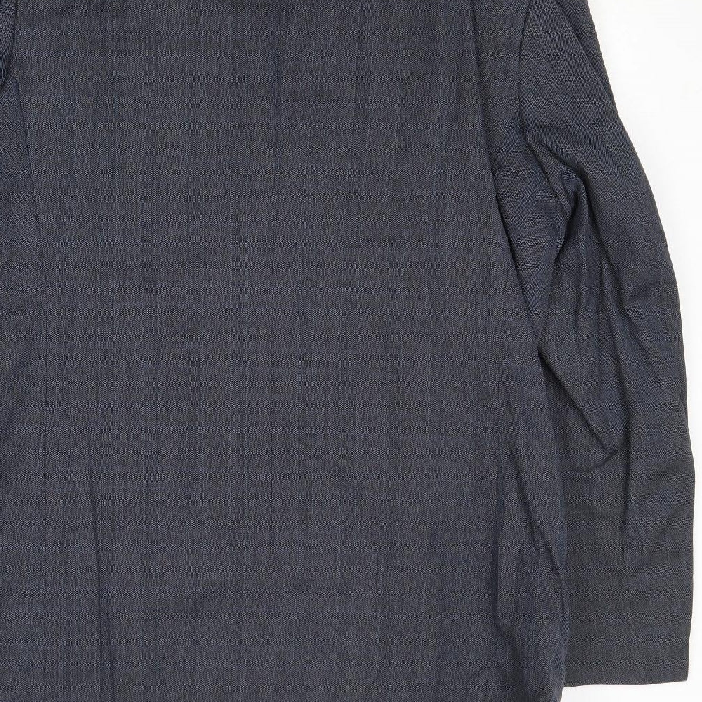 Burton Mens Blue Striped Wool Jacket Suit Jacket Size 42 Regular