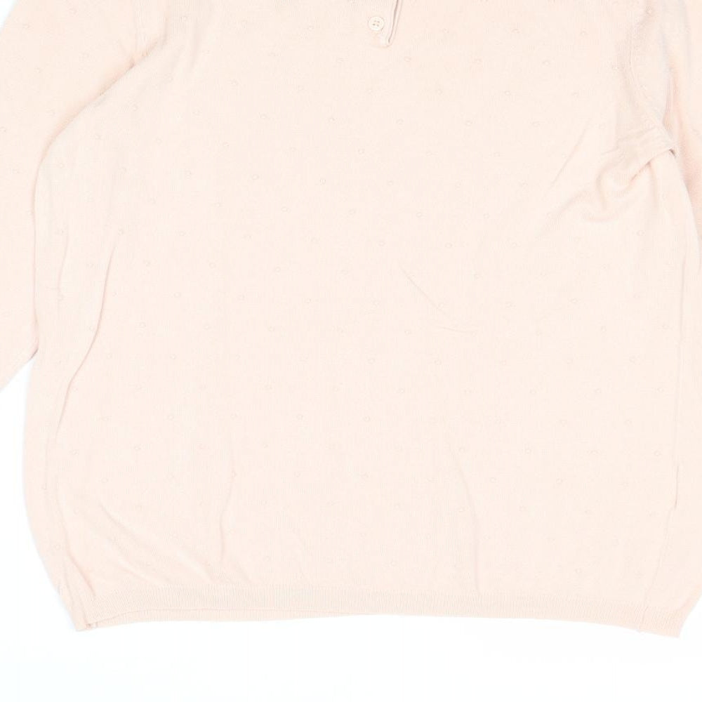 Mango Womens Pink Round Neck Acrylic Pullover Jumper Size M