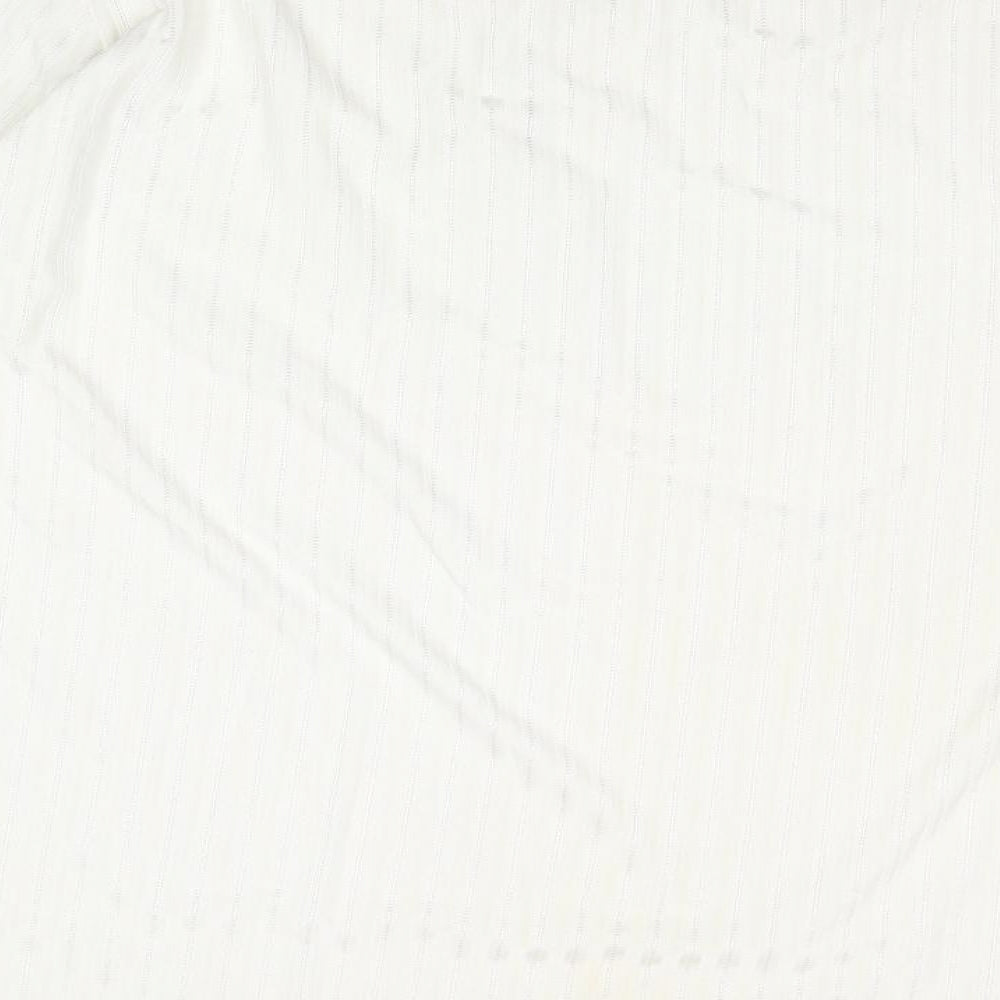 Menzoni Womens Ivory Polyester Basic Blouse Size XL V-Neck