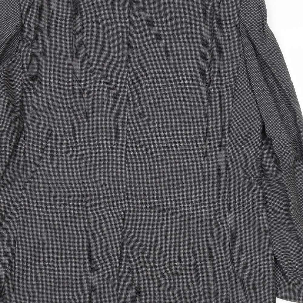 Marks & Spencer Mens Grey Geometric Wool Jacket Suit Jacket Size 44 Regular
