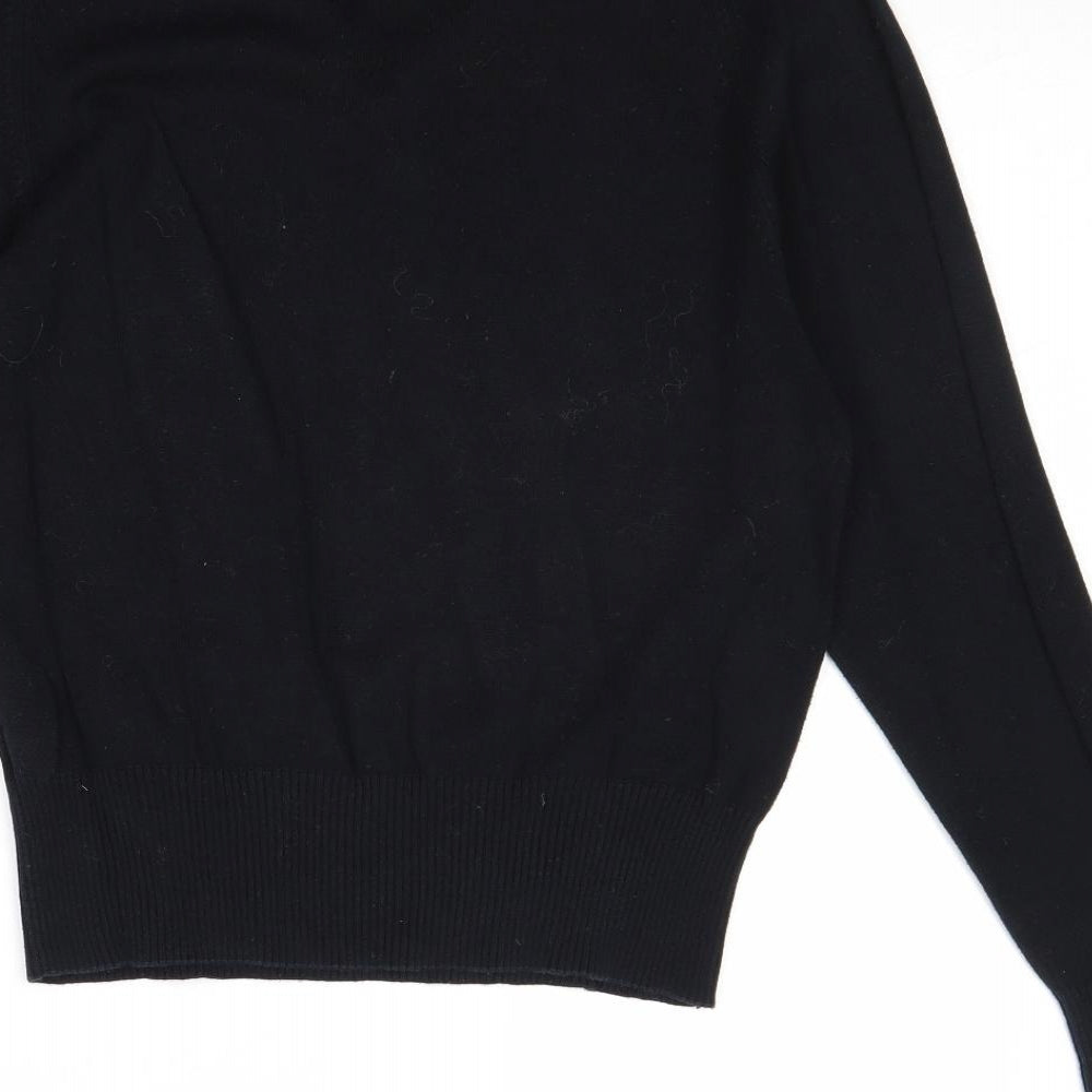 TruTex Womens Black Round Neck Cotton Pullover Jumper Size M