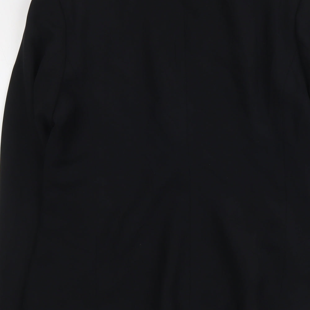 Essentials Womens Black Polyester Jacket Suit Jacket Size 10 - Five-Button Jacket Sleeve