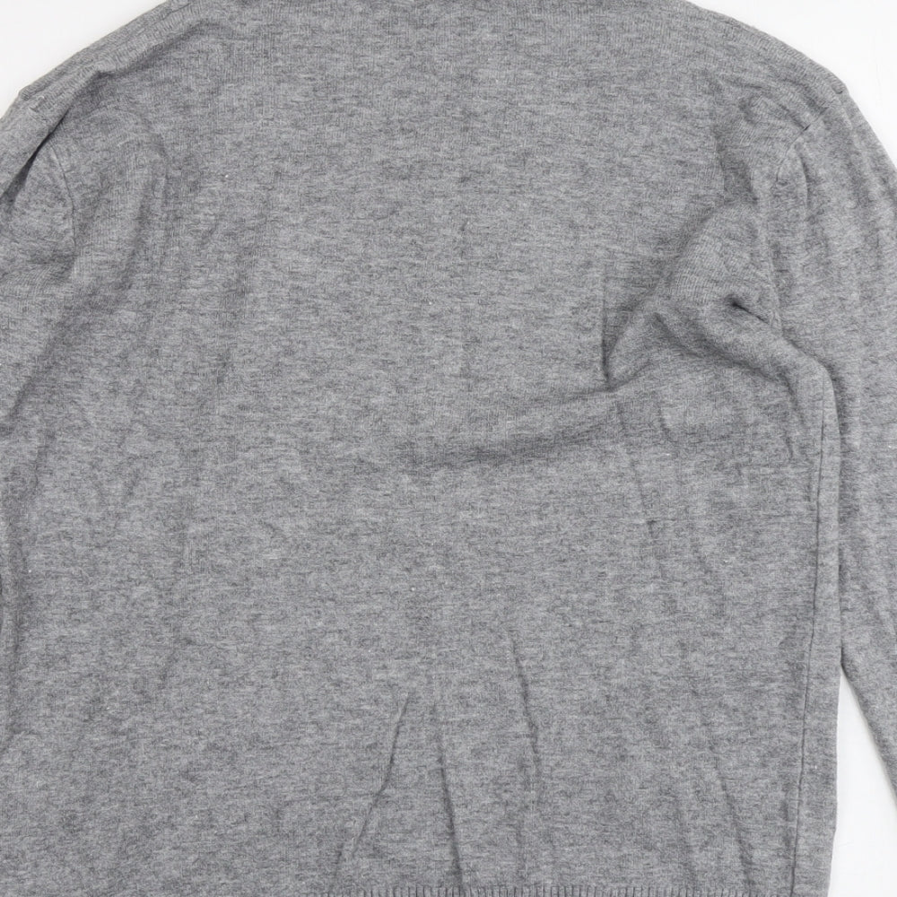 Lin.H.H Womens Grey Round Neck Viscose Pullover Jumper Size M