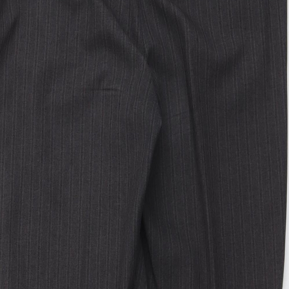 BHS Womens Grey Polyester Dress Pants Trousers Size 12 L29 in Regular Button