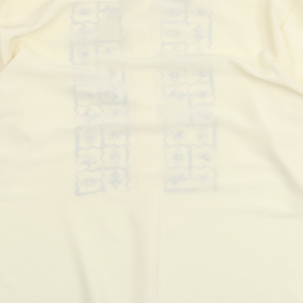 Windsmor Womens Ivory Geometric Polyester Basic Button-Up Size 16 V-Neck