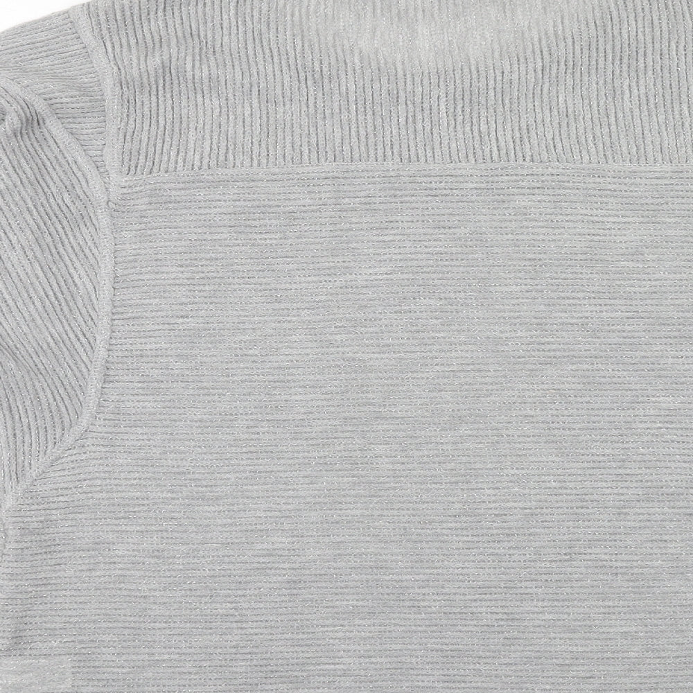 NEXT Womens Grey Round Neck Polyester Pullover Jumper Size 16