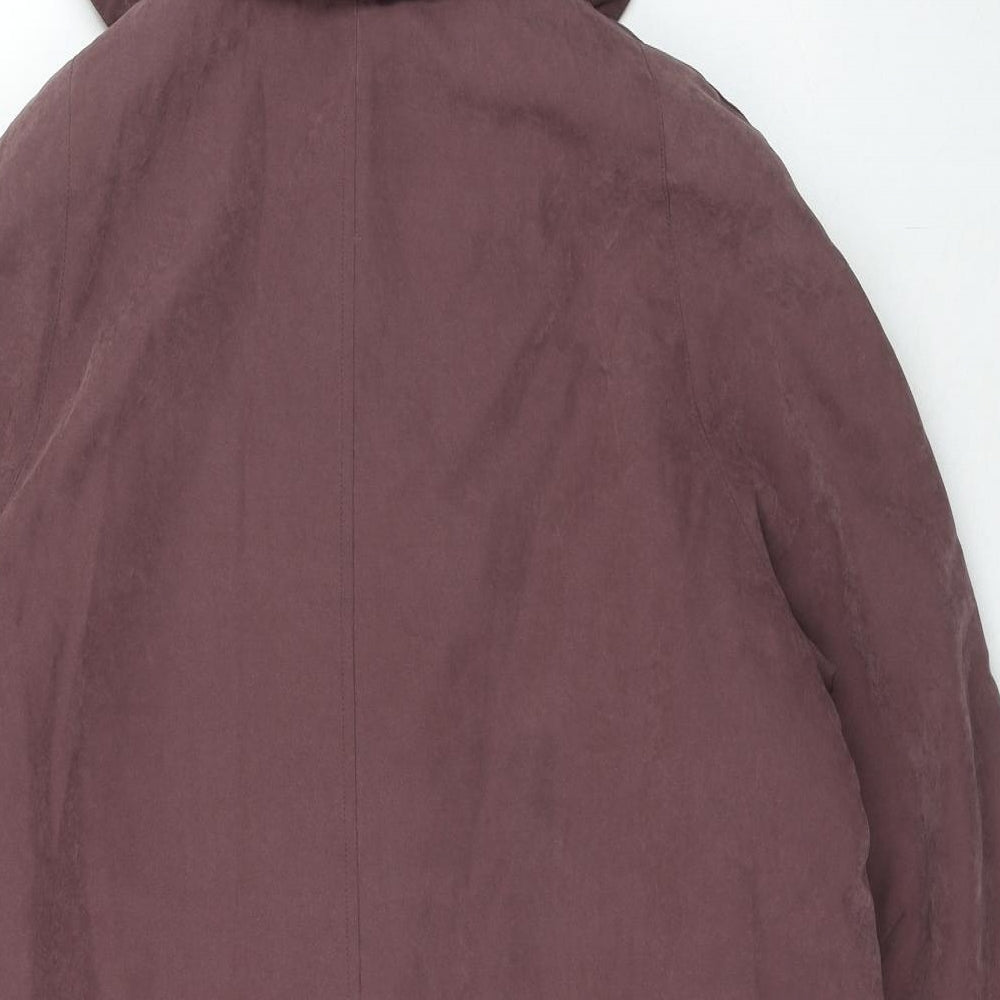 Bonmarché Womens Purple Pea Coat Coat Size S Zip