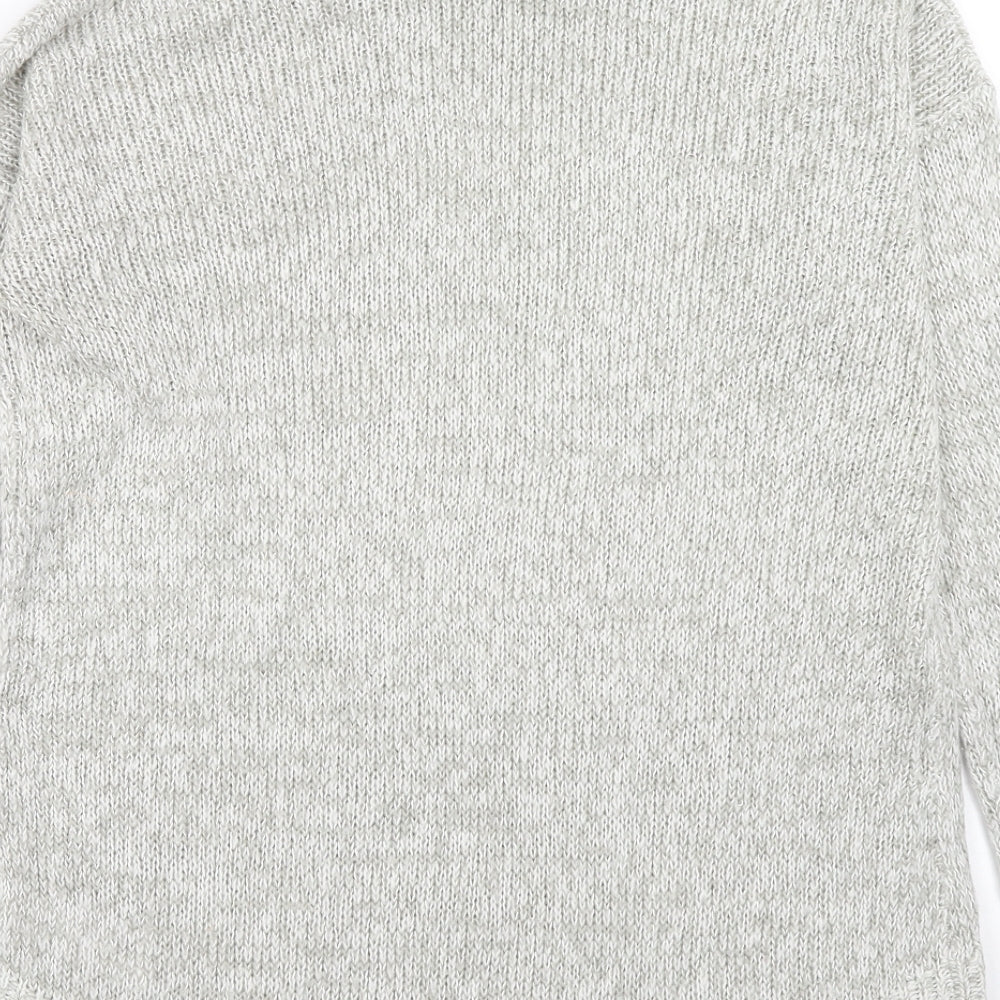 New Look Womens Grey Round Neck Acrylic Pullover Jumper Size M